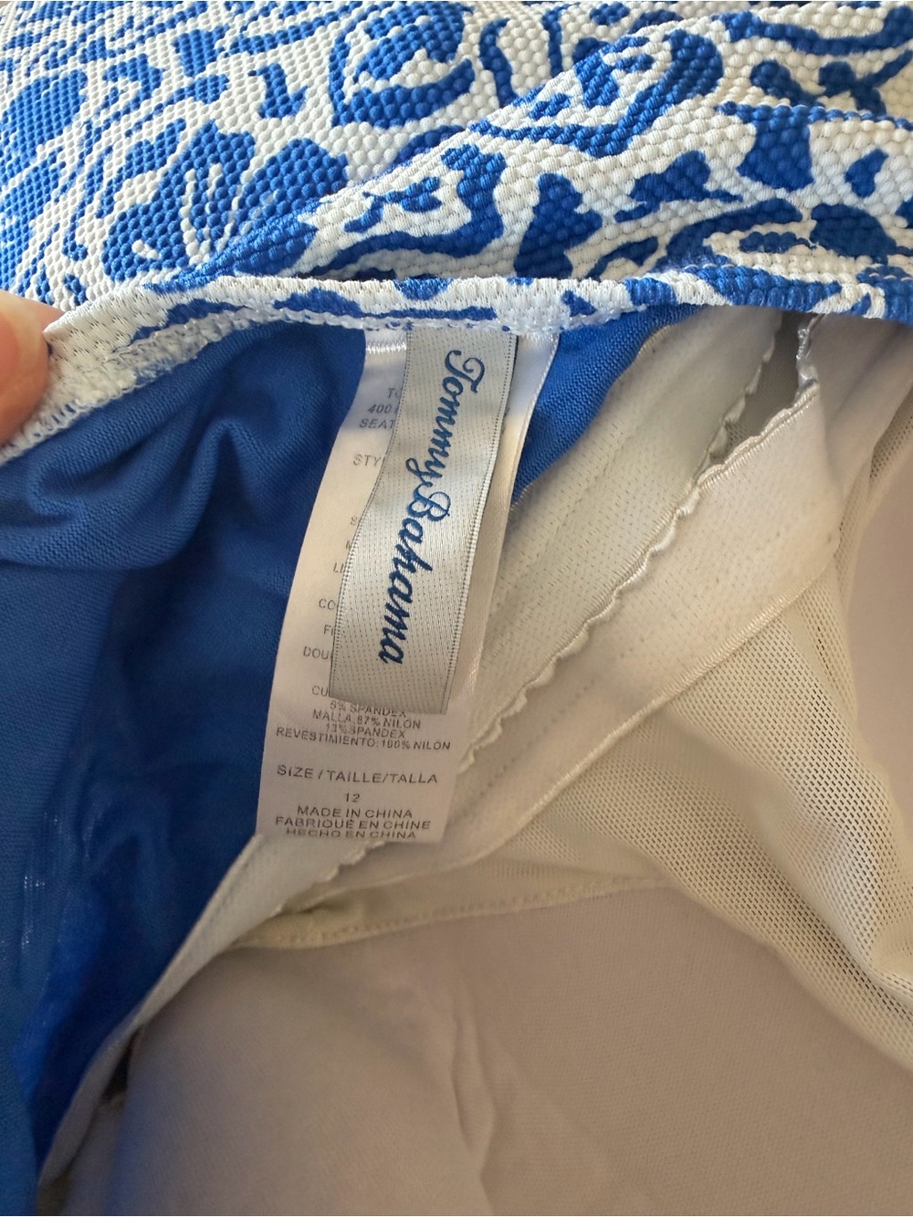 Tommy Bahama Strapless Blue & White Floral One-Piece Swimsuit Sz 12 Barely Used - Picture 5 of 10